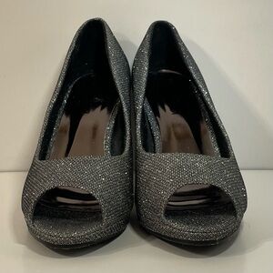 ✨ CODIA BLACK & SILVER SHIMMER RHINESTONE WOMENS HIGH HEELS SIZE EU 39 ✨